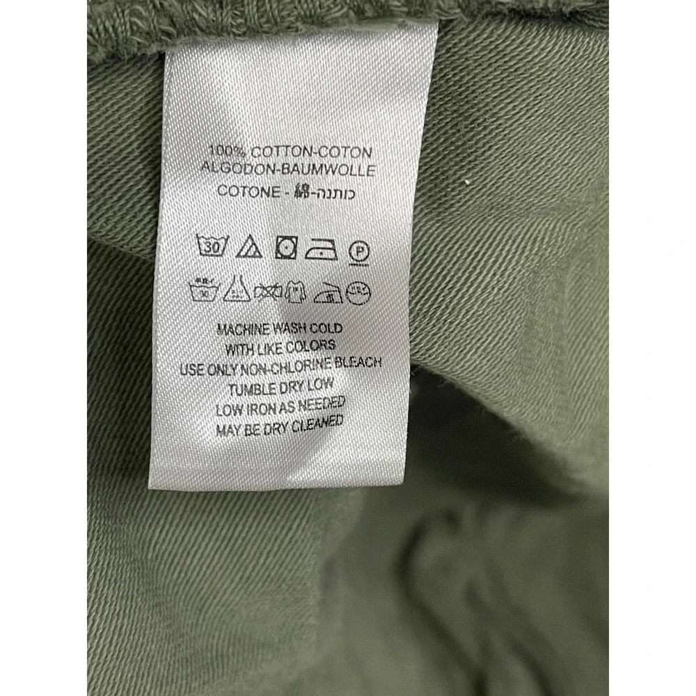 Free People Women's S Olive Utility Hooded Jacket Distressed Cotton Boho